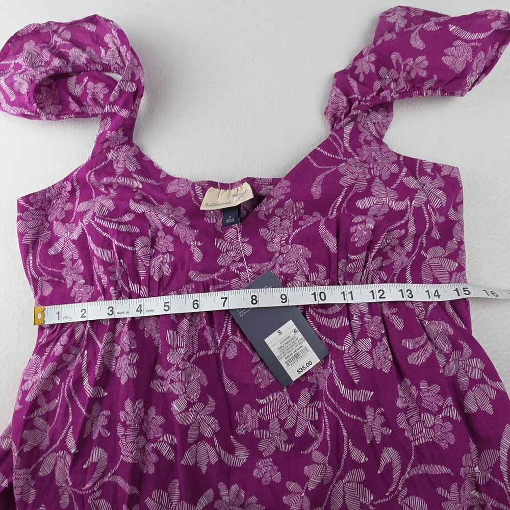 Universal Thread NWT Purple Floral Tiered Midi Dress Ruffle Strap Cotton Small - Picture 8 of 9